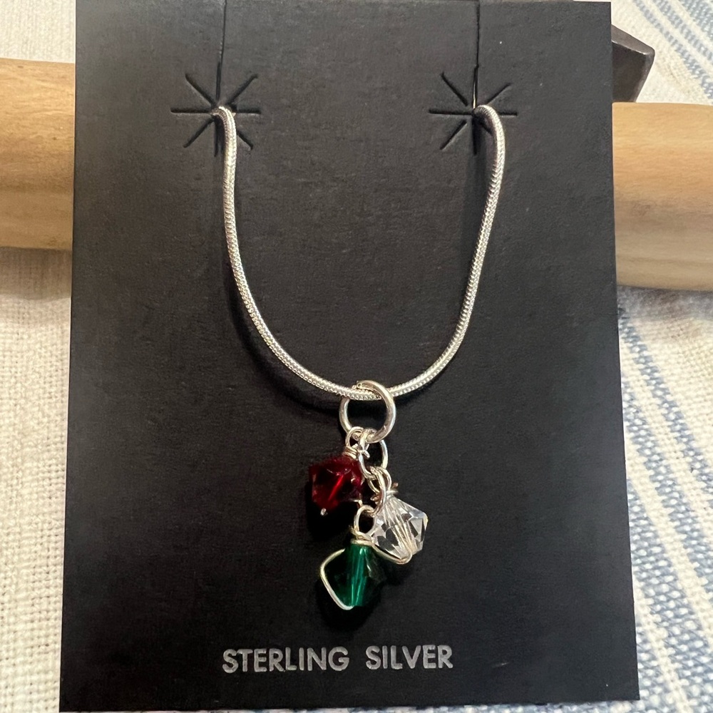 Custom Sterling Silver Birthstone Necklace